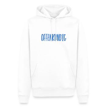 offensichtlich - Männer Premium Bio Hoodie - Weiß - Vorne - Nico (187cm)