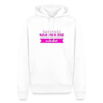 Ehrlichkeit geht immer - Männer Premium Bio Hoodie - Weiß - Vorne - Nico (187cm)