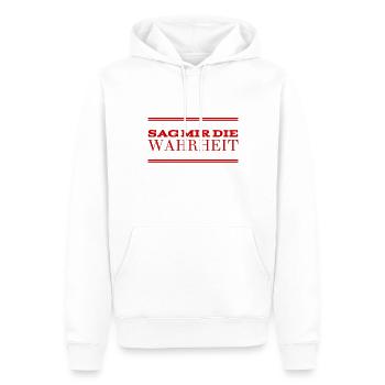 Redlichkeit geht immer - Männer Premium Bio Hoodie - Weiß - Vorne - Nico (187cm)