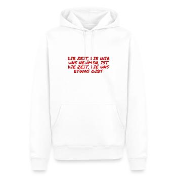 nehmen wir uns Zeit - Männer Premium Bio Hoodie - Weiß - Vorne - Nico (187cm)
