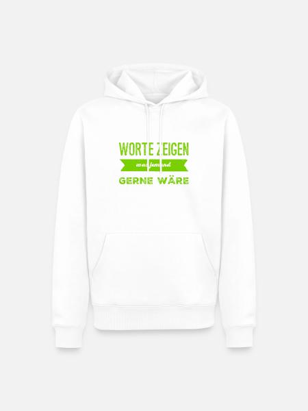 Worte sind unwichtig - Männer Premium Bio Hoodie - Weiß