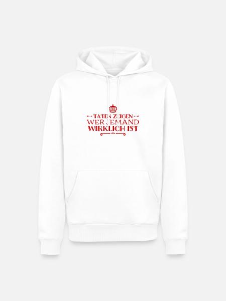 deine Handlungen sind wichtig - Männer Premium Bio Hoodie - Weiß