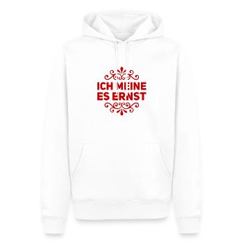 es wird ernst - Männer Premium Bio Hoodie - Weiß - Vorne - Nico (187cm)