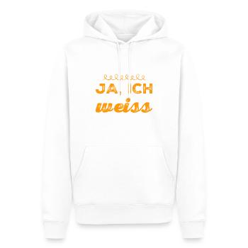 ja, ich weiß - Männer Premium Bio Hoodie - Weiß - Vorne - Nico (187cm)