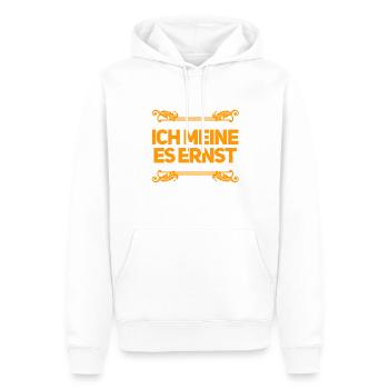 das ist mein ernst - Männer Premium Bio Hoodie - Weiß - Vorne - Nico (187cm)