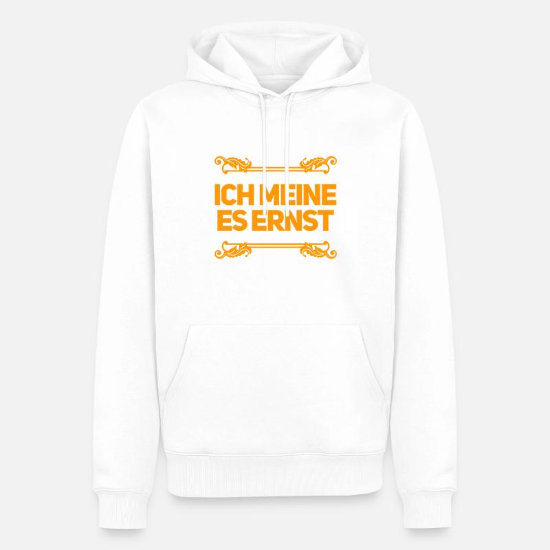 das ist mein ernst - Männer Premium Bio Hoodie - Weiß