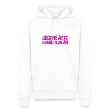 ich stehe auf Gegensätze - Männer Premium Bio Hoodie - Weiß - Vorne - Nico (187cm)