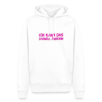 ich kann das schnell ändern - Männer Premium Bio Hoodie - Weiß - Vorne - Nico (187cm)