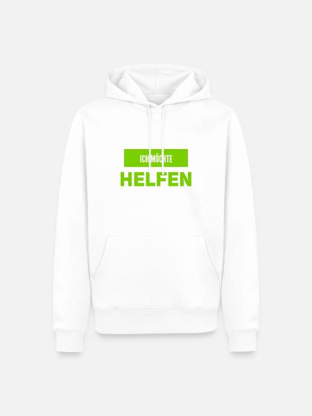 ich möchte dich unterstützen - Männer Premium Bio Hoodie - Weiß