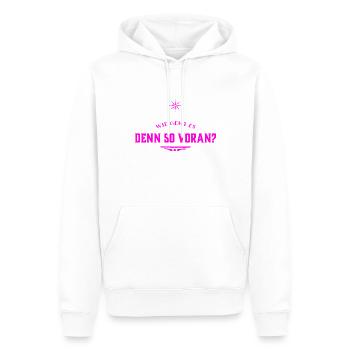 entwickelst du dich? - Männer Premium Bio Hoodie - Weiß - Vorne - Nico (187cm)