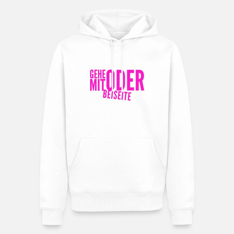 kommst du mit oder nicht? - Männer Premium Bio Hoodie - Weiß