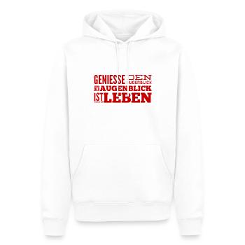 lebe im Augenblick - Männer Premium Bio Hoodie - Weiß - Vorne - Nico (187cm)