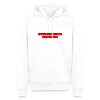 so sieht ein Absteller aus - Männer Premium Bio Hoodie - Weiß - Vorne - Nico (187cm)