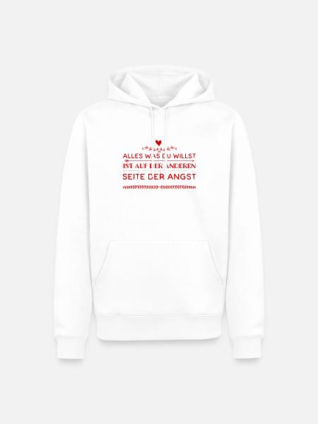die Angst ist der Weg - Männer Premium Bio Hoodie - Weiß