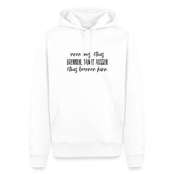 inneres Feuer - Männer Premium Bio Hoodie - Weiß - Vorne - Nico (187cm)