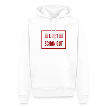 bleib cool - Männer Premium Bio Hoodie - Weiß - Vorne - Nico (187cm)