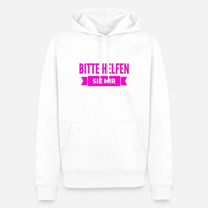 ich brauche Hilfe - Männer Premium Bio Hoodie - Weiß