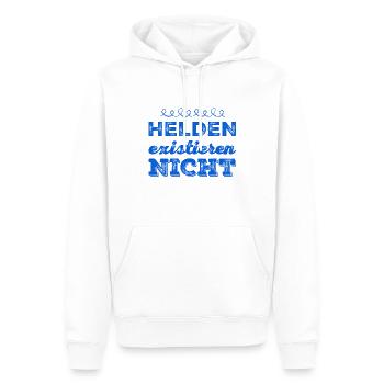 es gibt keine Helden - Männer Premium Bio Hoodie - Weiß - Vorne - Nico (187cm)