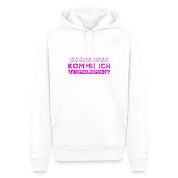 passt es gerade? - Männer Premium Bio Hoodie - Weiß - Vorne - Nico (187cm)
