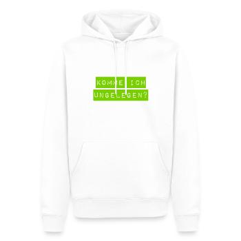 komme ich ungelegen? - Männer Premium Bio Hoodie - Weiß - Vorne - Nico (187cm)