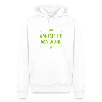 Mund halten - Männer Premium Bio Hoodie - Weiß - Vorne - Nico (187cm)
