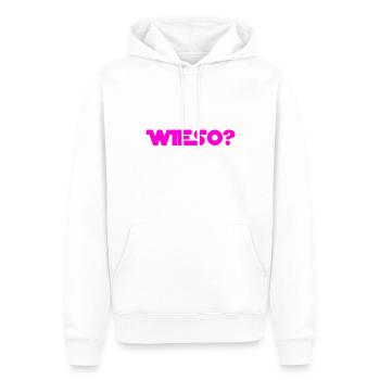 warum nur? - Männer Premium Bio Hoodie - Weiß - Vorne - Nico (187cm)