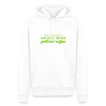 wir sollten die Polizei rufen - Männer Premium Bio Hoodie - Weiß - Vorne - Nico (187cm)