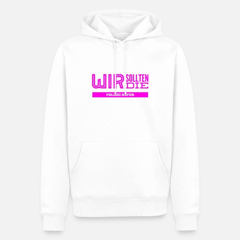 wir brauchen die Polizei - Männer Premium Bio Hoodie - Weiß