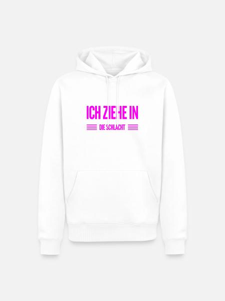 ab in die Schlacht - Männer Premium Bio Hoodie - Weiß