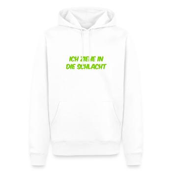 ich bin Kampfbereit - Männer Premium Bio Hoodie - Weiß - Vorne - Nico (187cm)