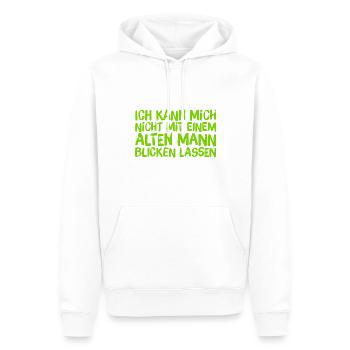das will ich nicht - Männer Premium Bio Hoodie - Weiß - Vorne - Nico (187cm)