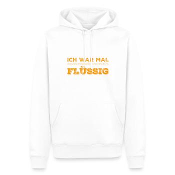 ich hatte mal Geld - Männer Premium Bio Hoodie - Weiß - Vorne - Nico (187cm)