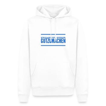 ich habe viel wieder gutzumachen - Männer Premium Bio Hoodie - Weiß - Vorne - Nico (187cm)