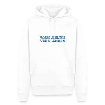 Gibt es offene Fragen? - Männer Premium Bio Hoodie - Weiß - Vorne - Nico (187cm)