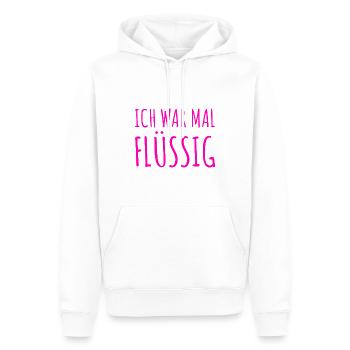 ich war mal flüssig - Männer Premium Bio Hoodie - Weiß - Vorne - Nico (187cm)