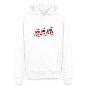 ich schwindele gern - Männer Premium Bio Hoodie - Weiß - Vorne - Nico (187cm)