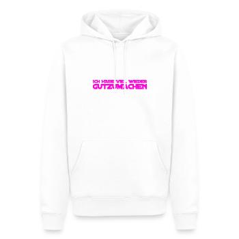 mit der Bitte um Vergebung - Männer Premium Bio Hoodie - Weiß - Vorne - Nico (187cm)