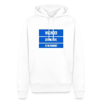 die Zeitung mag die Wahrheit - Männer Premium Bio Hoodie - Weiß - Vorne - Nico (187cm)