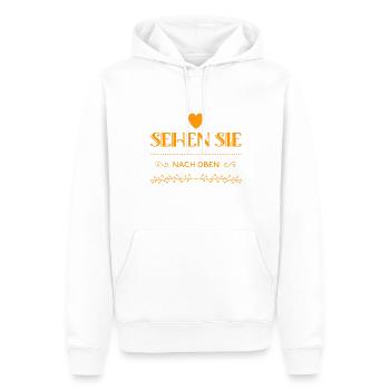 nach oben kucken - Männer Premium Bio Hoodie - Weiß - Vorne - Nico (187cm)