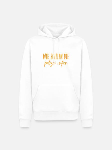wir brauchen die Cops - Männer Premium Bio Hoodie - Weiß