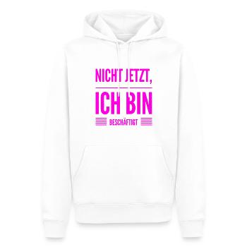 ich habe gerade keine Zeit - Männer Premium Bio Hoodie - Weiß - Vorne - Nico (187cm)