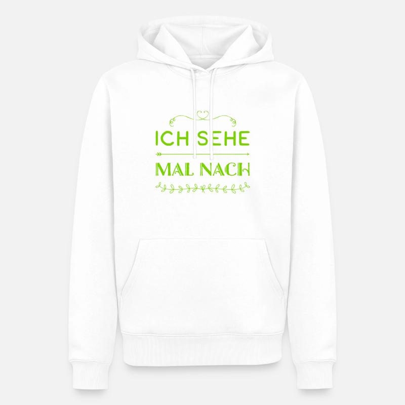 ich werfe einen Blick drauf - Männer Premium Bio Hoodie - Weiß
