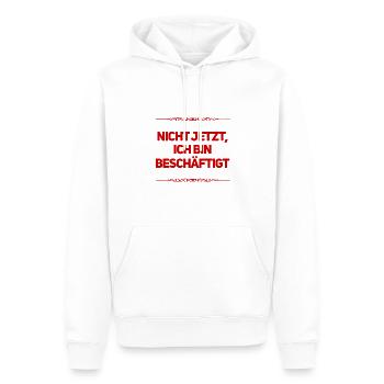 gerade ist schlecht - Männer Premium Bio Hoodie - Weiß - Vorne - Nico (187cm)