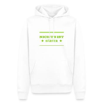 harter Kerl - Männer Premium Bio Hoodie - Weiß - Vorne - Nico (187cm)