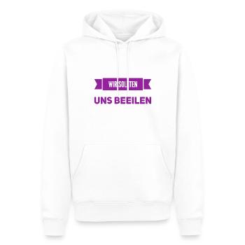 ich mache schnell - Männer Premium Bio Hoodie - Weiß - Vorne - Nico (187cm)