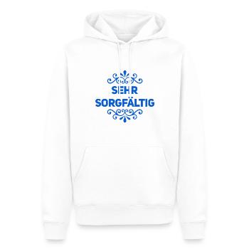 ich mag es sorgfältig - Männer Premium Bio Hoodie - Weiß - Vorne - Nico (187cm)