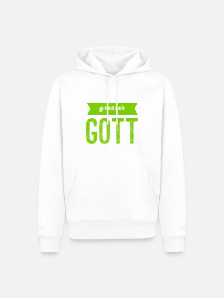 großer Gott - Männer Premium Bio Hoodie - Weiß