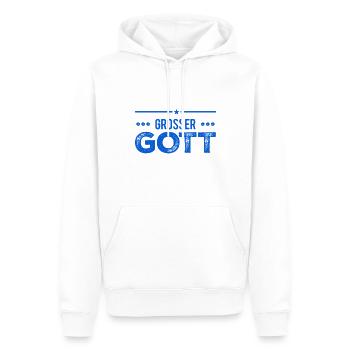 das hätte ich nicht gedacht - Männer Premium Bio Hoodie - Weiß - Vorne - Nico (187cm)