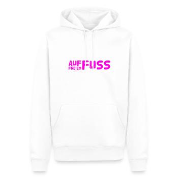 ich bin auf freiem Fuss - Männer Premium Bio Hoodie - Weiß - Vorne - Nico (187cm)