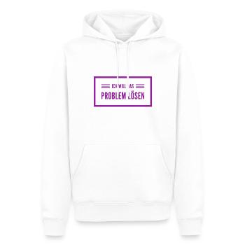ich will Probleme lösen - Männer Premium Bio Hoodie - Weiß - Vorne - Nico (187cm)